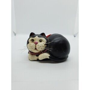 Tux Kitty Laying Down Hand Painted Ornament